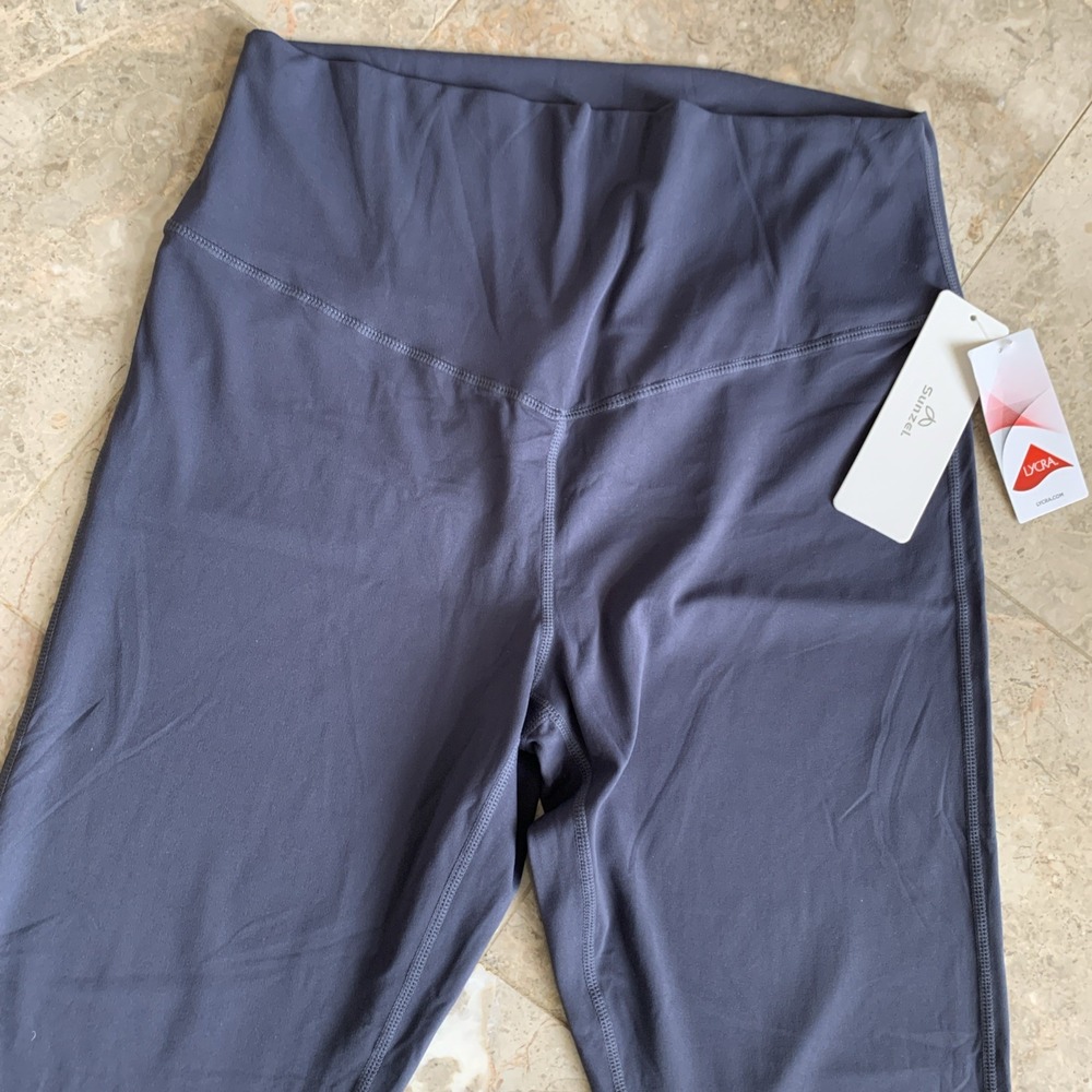 Sunzel Flare Leggings Yoga Pants with Tummy Control, High-Waisted Gray Size XL